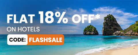 Avail Flat 18% off on Hotel Bookings