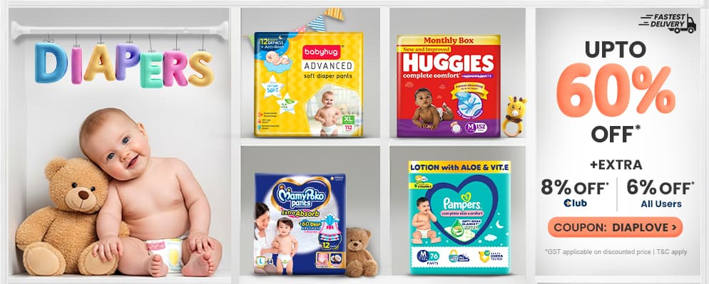 Get Additional 8% OFF on Baby Diapers