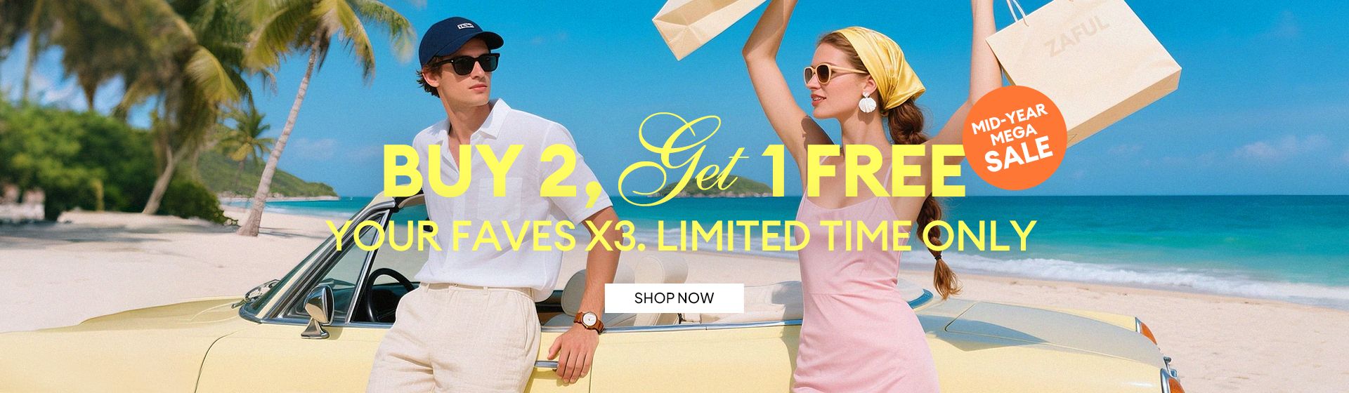 Mid Year Mega Sale – Buy Two Get One Free on Top Selling Fashion