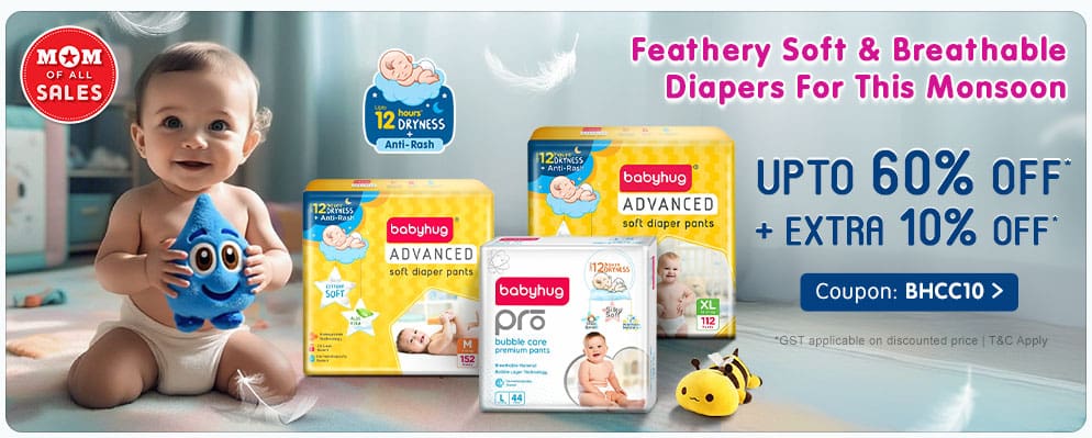 Avail Additional 10% off on Babyhug Diaper Range