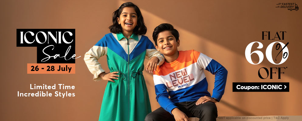 ICONIC Fashion Sale – Avail Flat 60% Off on Kids Fashion Collection